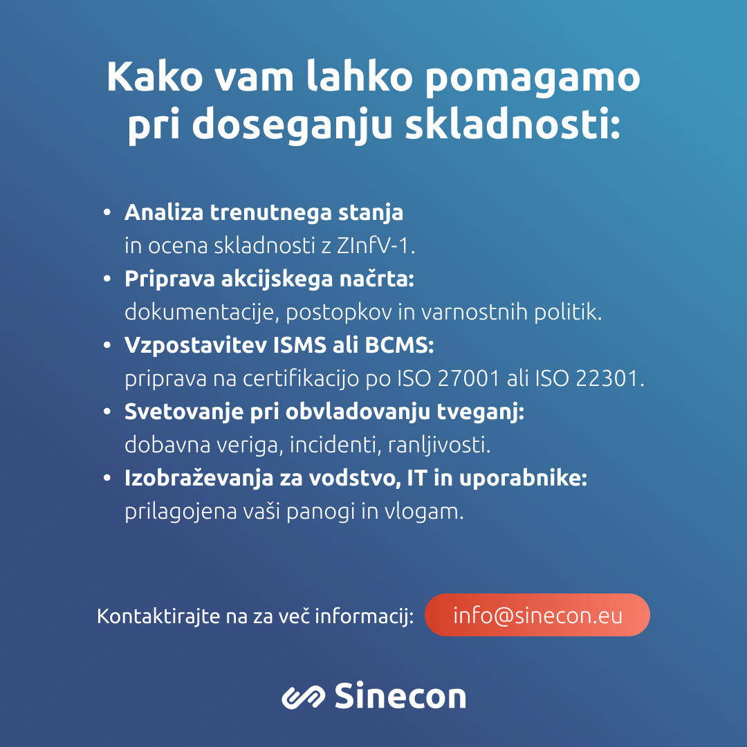 Storitve Informacijske varnosti - Sinecon